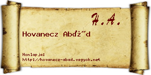 Hovanecz Abád névjegykártya